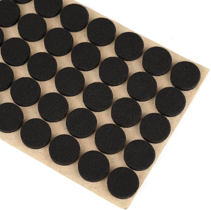 Furniture Felt Pads 3/4" (19mm) Diameter Round 3M Self Adhesive Protects Furniture and Floors Against Bumps and Scratches 140 Pack - Black | Furniture Pads - TrueDesk