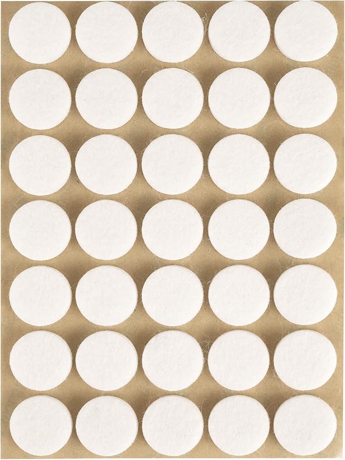 Furniture Felt Pads 3/4" (19mm) Diameter Round 3M Self Adhesive Protects Furniture and Floors Against Bumps and Scratches 140 Pack - White | Furniture Pads - TrueDesk