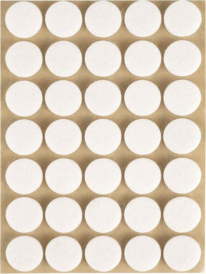 Furniture Felt Pads 3/4" (19mm) Diameter Round 3M Self Adhesive Protects Furniture and Floors Against Bumps and Scratches 140 Pack - White | Furniture Pads - TrueDesk