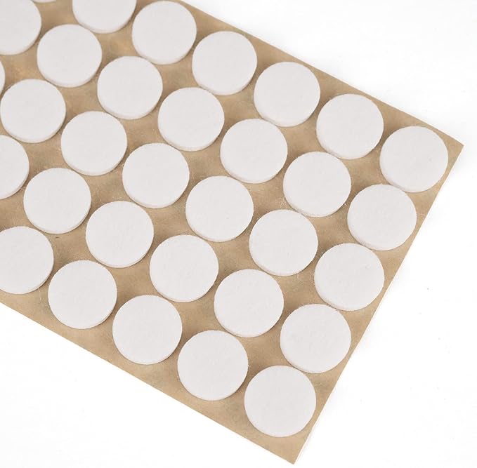 Furniture Felt Pads 3/4" (19mm) Diameter Round 3M Self Adhesive Protects Furniture and Floors Against Bumps and Scratches 140 Pack - White | Furniture Pads - TrueDesk