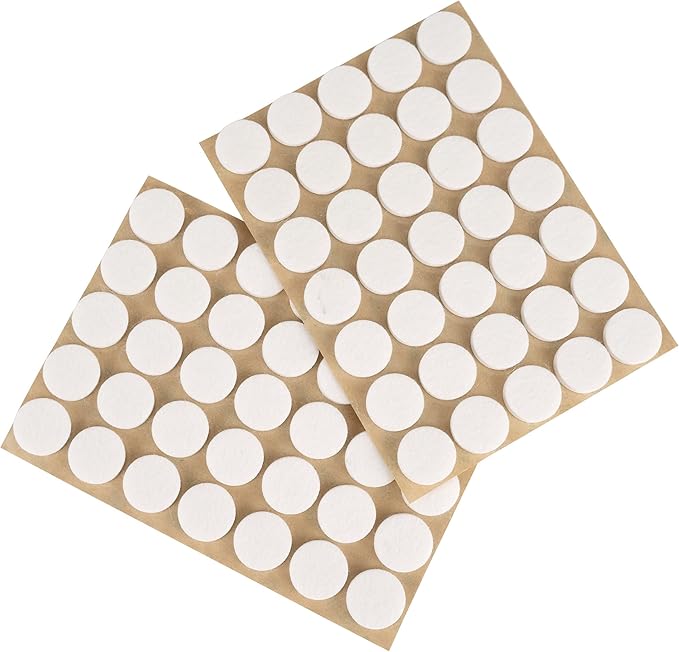 Furniture Felt Pads 3/4" (19mm) Diameter Round 3M Self Adhesive Protects Furniture and Floors Against Bumps and Scratches 140 Pack - White | Furniture Pads - TrueDesk