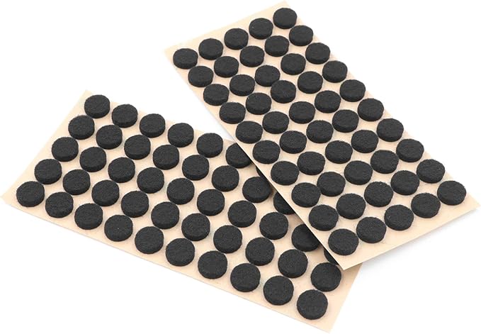 Furniture Felt Pads 3/8" (10mm) Diameter Round 3M Self Adhesive Protects Kitchen Cabinets, Drawers, Desks and Furniture Against Bumps and Scratches 100 Pack - Black | Furniture Pads - TrueDesk