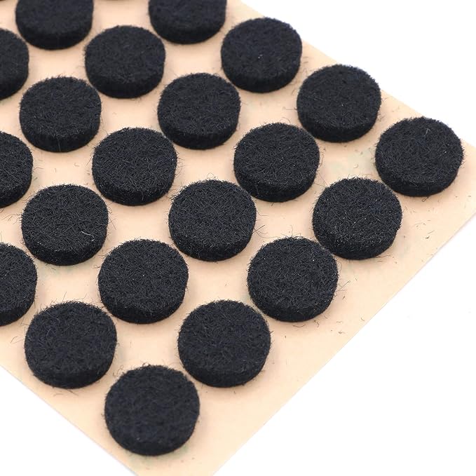 Furniture Felt Pads 3/8" (10mm) Diameter Round 3M Self Adhesive Protects Kitchen Cabinets, Drawers, Desks and Furniture Against Bumps and Scratches 100 Pack - Black | Furniture Pads - TrueDesk