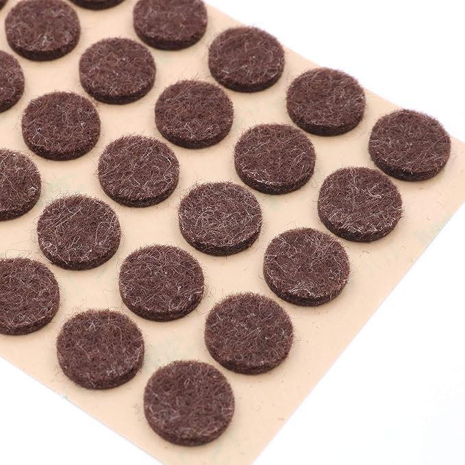Furniture Felt Pads 3/8" (10mm) Diameter Round 3M Self Adhesive Protects Kitchen Cabinets, Drawers, Desks and Furniture Against Bumps and Scratches 100 Pack - Dark Brown | Furniture Pads - TrueDesk