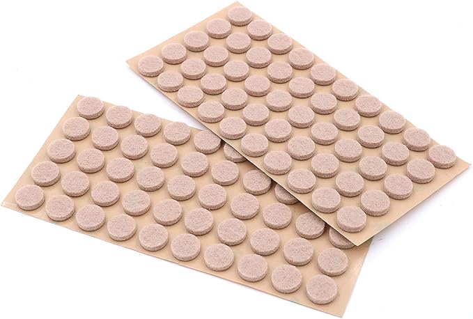 Furniture Felt Pads 3/8" (10mm) Diameter Round 3M Self Adhesive Protects Kitchen Cabinets, Drawers, Desks and Furniture Against Bumps and Scratches 100 Pack - Linen (Light Beige) | Furniture Pads - TrueDesk
