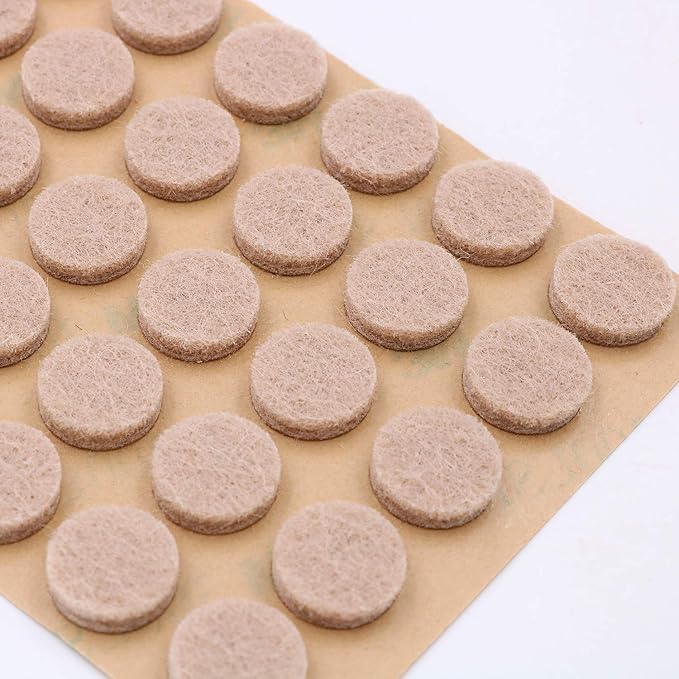 Furniture Felt Pads 3/8" (10mm) Diameter Round 3M Self Adhesive Protects Kitchen Cabinets, Drawers, Desks and Furniture Against Bumps and Scratches 100 Pack - Linen (Light Beige) | Furniture Pads - TrueDesk