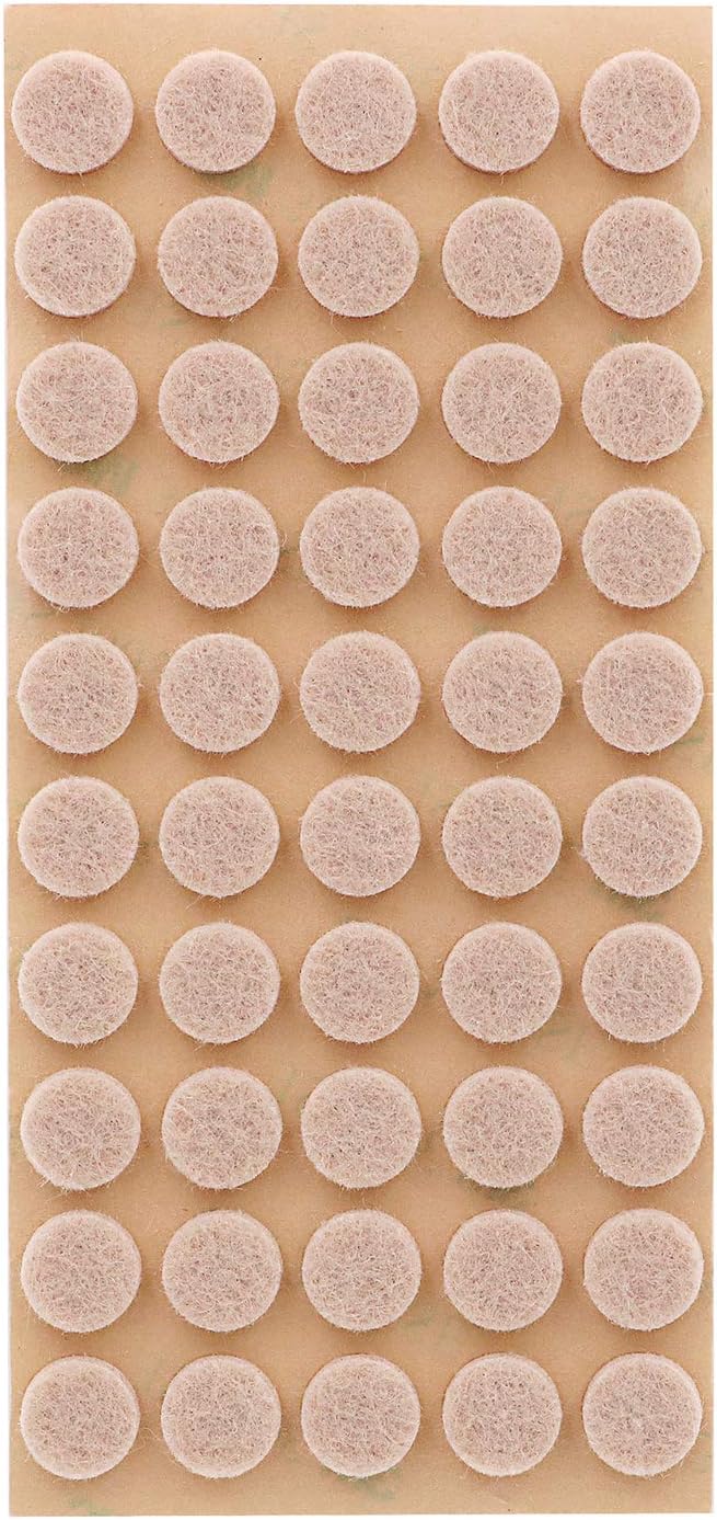Furniture Felt Pads 3/8" (10mm) Diameter Round 3M Self Adhesive Protects Kitchen Cabinets, Drawers, Desks and Furniture Against Bumps and Scratches 100 Pack - Linen (Light Beige) | Furniture Pads - TrueDesk