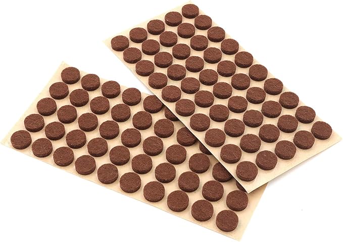 Furniture Felt Pads 3/8" (10mm) Diameter Round 3M Self Adhesive Protects Kitchen Cabinets, Drawers, Desks and Furniture Against Bumps and Scratches 100 Pack - Mocha (Medium Brown) | Furniture Pads - TrueDesk