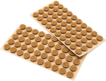 Furniture Felt Pads 3/8" (10mm) Diameter Round 3M Self Adhesive Protects Kitchen Cabinets, Drawers, Desks and Furniture Against Bumps and Scratches 100 Pack - Oak (Honey Brown) | Furniture Pads - TrueDesk