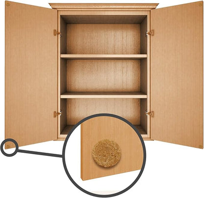 Furniture Felt Pads 3/8" (10mm) Diameter Round 3M Self Adhesive Protects Kitchen Cabinets, Drawers, Desks and Furniture Against Bumps and Scratches 100 Pack - Oak (Honey Brown) | Furniture Pads - TrueDesk