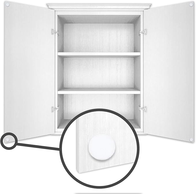 Furniture Felt Pads 3/8" (10mm) Diameter Round 3M Self Adhesive Protects Kitchen Cabinets, Drawers, Desks and Furniture Against Bumps and Scratches 100 Pack - White | Furniture Pads - TrueDesk