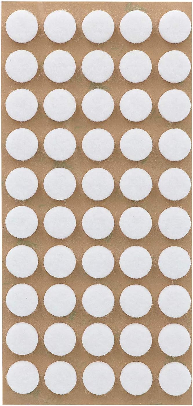 Furniture Felt Pads 3/8" (10mm) Diameter Round 3M Self Adhesive Protects Kitchen Cabinets, Drawers, Desks and Furniture Against Bumps and Scratches 100 Pack - White | Furniture Pads - TrueDesk