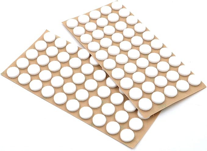 Furniture Felt Pads 3/8" (10mm) Diameter Round 3M Self Adhesive Protects Kitchen Cabinets, Drawers, Desks and Furniture Against Bumps and Scratches 100 Pack - White | Furniture Pads - TrueDesk