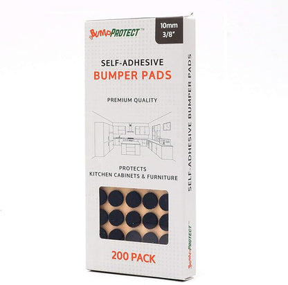 Furniture Felt Pads 3/8" (10mm) Diameter Round 3M Self Adhesive Protects Kitchen Cabinets, Drawers, Desks and Furniture Against Bumps and Scratches 200 Pack - Black | Furniture Pads - TrueDesk