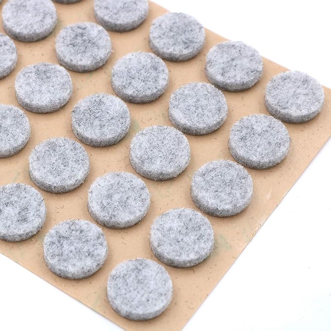 Furniture Felt Pads 3/8" (10mm) Diameter Round 3M Self Adhesive Protects Kitchen Cabinets, Drawers, Desks and Furniture Against Bumps and Scratches 200 Pack - Grey | Furniture Pads - TrueDesk