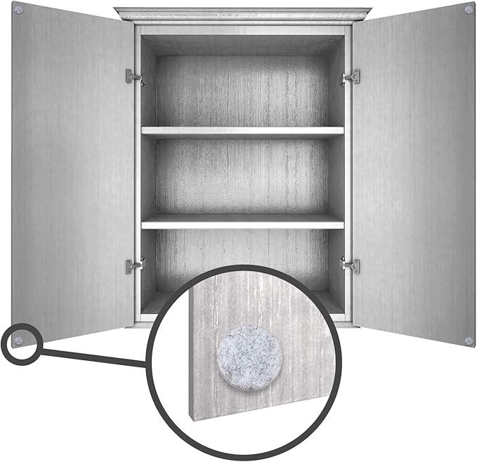 Furniture Felt Pads 3/8" (10mm) Diameter Round 3M Self Adhesive Protects Kitchen Cabinets, Drawers, Desks and Furniture Against Bumps and Scratches 200 Pack - Grey | Furniture Pads - TrueDesk