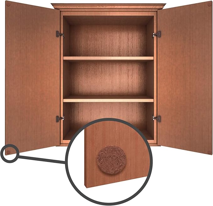Furniture Felt Pads 3/8" (10mm) Diameter Round 3M Self Adhesive Protects Kitchen Cabinets, Drawers, Desks and Furniture Against Bumps and Scratches 200 Pack - Mocha (Medium Brown) | Furniture Pads - TrueDesk