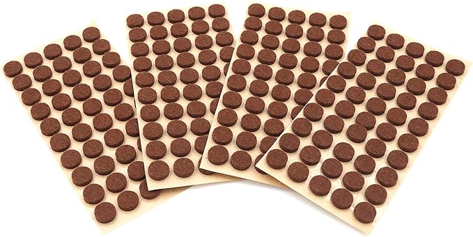 Furniture Felt Pads 3/8" (10mm) Diameter Round 3M Self Adhesive Protects Kitchen Cabinets, Drawers, Desks and Furniture Against Bumps and Scratches 200 Pack - Mocha (Medium Brown) | Furniture Pads - TrueDesk