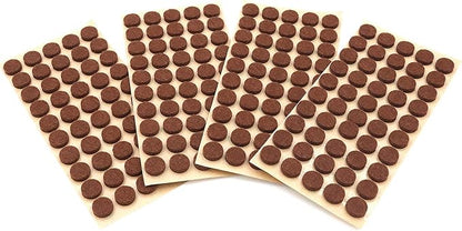 Furniture Felt Pads 3/8" (10mm) Diameter Round 3M Self Adhesive Protects Kitchen Cabinets, Drawers, Desks and Furniture Against Bumps and Scratches 200 Pack - Mocha (Medium Brown) | Furniture Pads - TrueDesk