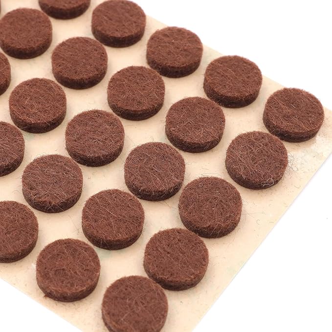 Furniture Felt Pads 3/8" (10mm) Diameter Round 3M Self Adhesive Protects Kitchen Cabinets, Drawers, Desks and Furniture Against Bumps and Scratches 200 Pack - Mocha (Medium Brown) | Furniture Pads - TrueDesk