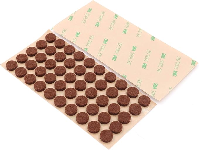 Furniture Felt Pads 3/8" (10mm) Diameter Round 3M Self Adhesive Protects Kitchen Cabinets, Drawers, Desks and Furniture Against Bumps and Scratches 200 Pack - Mocha (Medium Brown) | Furniture Pads - TrueDesk