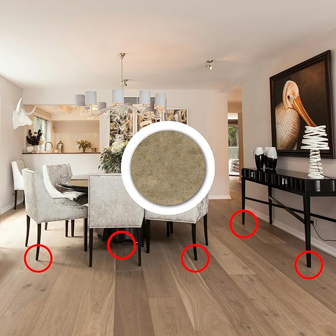 Furniture Felt Pads Brown 16 Pcs 2 inch Round Strong Self Adhesive Protectors for Hardwood Floors Laminate Flooring Furniture Feet Chair Legs Table Cabinet Couch Non Scratch Peel Stick Pad Set | Furniture Pads - TrueDesk