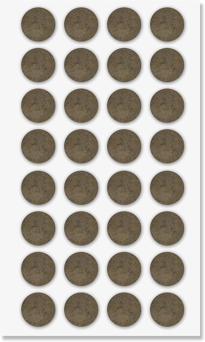 Furniture Felt Pads Brown 32 Pcs 1 inch Round Strong Self Adhesive Protectors for Hardwood Floors Laminate Flooring Furniture Feet Chair Legs Table Cabinet Couch Non Scratch Peel Stick Pad Set | Furniture Pads - TrueDesk