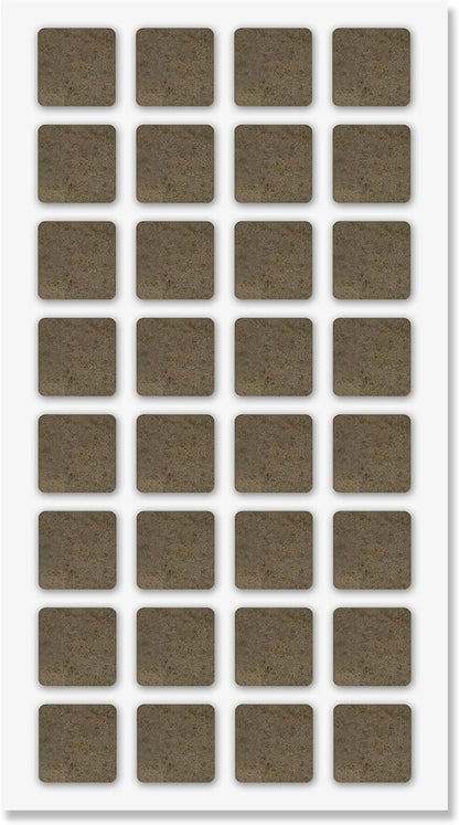 Furniture Felt Pads Brown 32 Pcs 1 inch Square Strong Self Adhesive Protectors for Hardwood Floors Laminate Flooring Furniture Feet Chair Legs Table Cabinet Couch Non Scratch Peel Stick Pad Set | Furniture Pads - TrueDesk