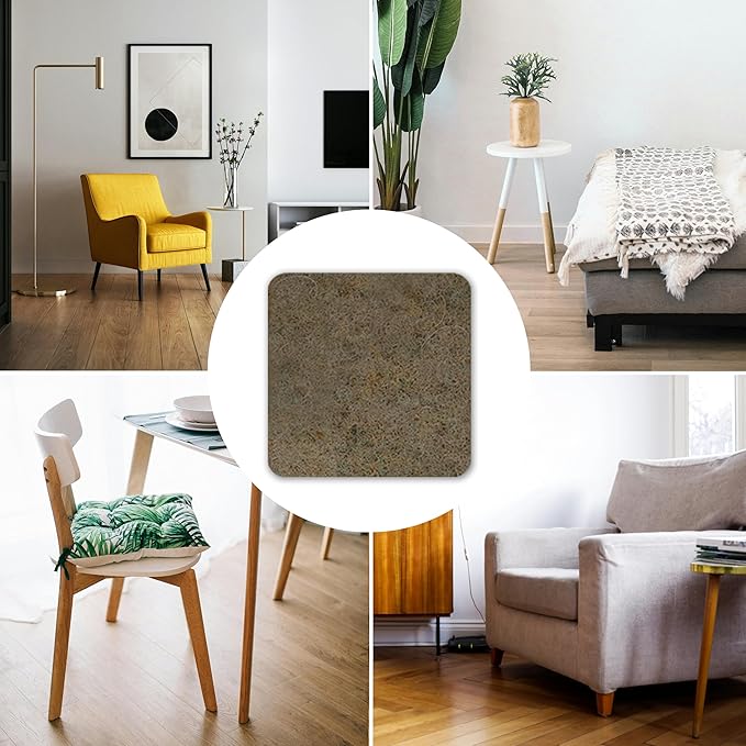 Furniture Felt Pads Brown 32 Pcs 1 inch Square Strong Self Adhesive Protectors for Hardwood Floors Laminate Flooring Furniture Feet Chair Legs Table Cabinet Couch Non Scratch Peel Stick Pad Set | Furniture Pads - TrueDesk