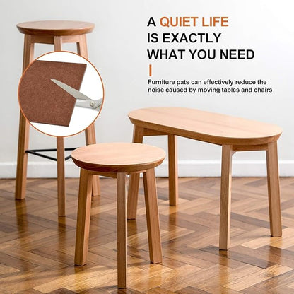 Furniture Pads 10 Pieces Self Adhesive Furniture Felt Pads, 8" x 6" Cuttable Felt Chair Pads, Anti Scratch Furniture Floor Protectors for Furniture Legs Hardwood Floor, Brown | Furniture Pads - TrueDesk