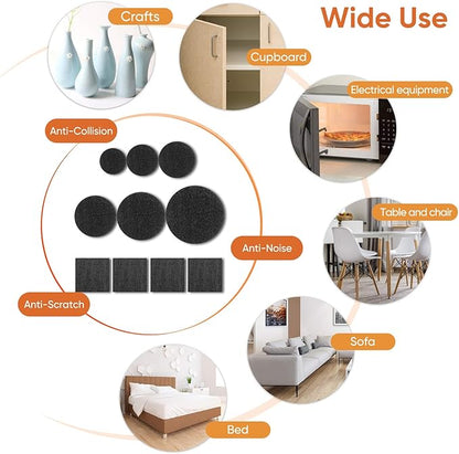 Furniture Pads 300 Pieces Felt Furniture Pads Premium Huge Pack, BAIPOK Self Adhesive Anti Scratch Floor Protectors for Desk Chair Legs and 60 Rubber Bumpers for Hardwood Tile Floor | Furniture Pads - TrueDesk