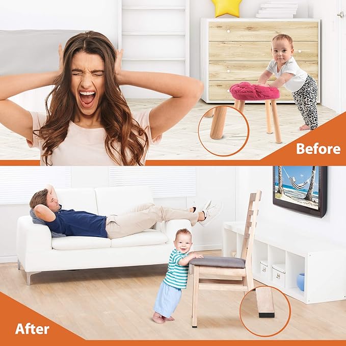 Furniture Pads 300 Pieces Felt Furniture Pads Premium Huge Pack, BAIPOK Self Adhesive Anti Scratch Floor Protectors for Desk Chair Legs and 60 Rubber Bumpers for Hardwood Tile Floor | Furniture Pads - TrueDesk