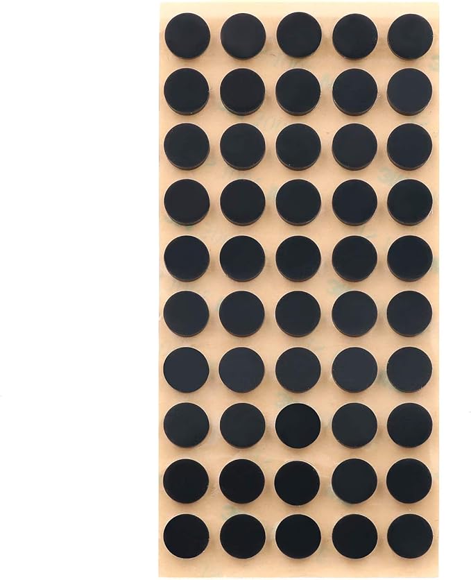 Furniture Silicone Rubber Pads 3/8" (10mm) Diameter Round 3M Self Adhesive Protects Kitchen Cabinets, Drawers, Desks and Furniture Against Bumps and Scratches 100 Pack - Black | Furniture Pads - TrueDesk