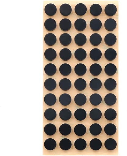 Furniture Silicone Rubber Pads 3/8" (10mm) Diameter Round 3M Self Adhesive Protects Kitchen Cabinets, Drawers, Desks and Furniture Against Bumps and Scratches 100 Pack - Black | Furniture Pads - TrueDesk