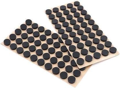 Furniture Silicone Rubber Pads 3/8" (10mm) Diameter Round 3M Self Adhesive Protects Kitchen Cabinets, Drawers, Desks and Furniture Against Bumps and Scratches 100 Pack - Black | Furniture Pads - TrueDesk