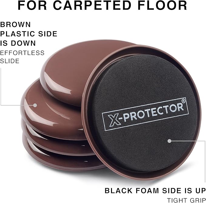 Furniture Sliders X - PROTECTOR 16 PCS – Furniture Sliders Hardwood Floors & Felt Furniture Movers – Moving Pads All Floor Types! Heavy Duty Reusable Sliders for Moving Furniture Easily & Safely! | Furniture Sliders - TrueDesk