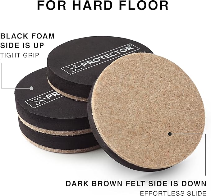 Furniture Sliders X - PROTECTOR 16 PCS – Furniture Sliders Hardwood Floors & Felt Furniture Movers – Moving Pads All Floor Types! Heavy Duty Reusable Sliders for Moving Furniture Easily & Safely! | Furniture Sliders - TrueDesk