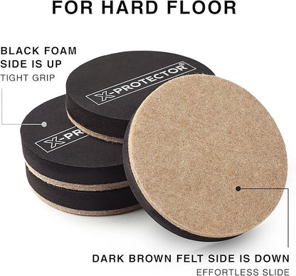 Furniture Sliders X - PROTECTOR 16 PCS – Furniture Sliders Hardwood Floors & Felt Furniture Movers – Moving Pads All Floor Types! Heavy Duty Reusable Sliders for Moving Furniture Easily & Safely! | Furniture Sliders - TrueDesk