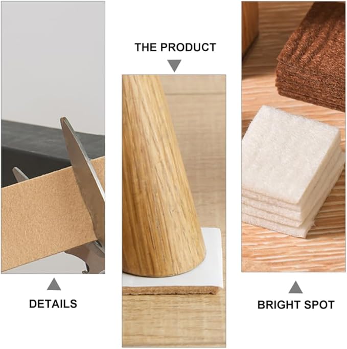 Gadpiparty 3Pcs Felt Furniture Pads Chair Floor Protectors Table Leg Floor Protectors Self - Adhesive Cuttable Furniture Felt Pads for Home Protection | Chair Pads - TrueDesk