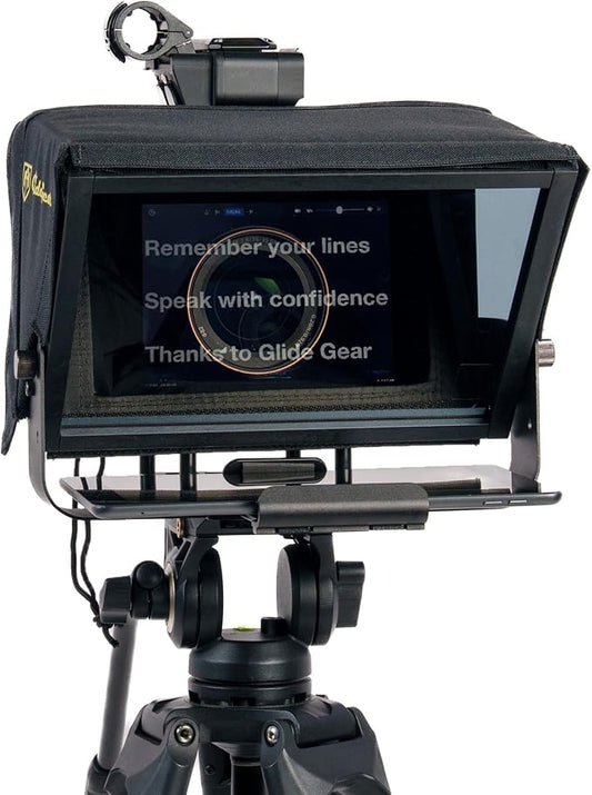 Glide Gear TMP 100 Teleprompter – DSLR, Tablet, Smartphone – 12" Glass, Carry Case, No Assembly | Teleprompters - TrueDesk