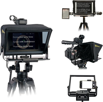 Glide Gear TMP 100 Teleprompter – DSLR, Tablet, Smartphone – 12" Glass, Carry Case, No Assembly | Teleprompters - TrueDesk