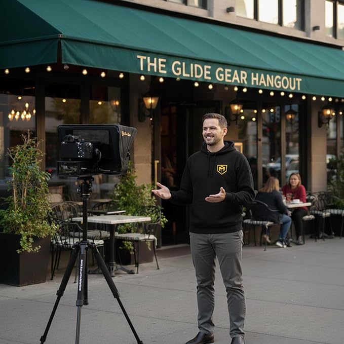 Glide Gear TMP 100 Teleprompter – DSLR, Tablet, Smartphone – 12" Glass, Carry Case, No Assembly | Teleprompters - TrueDesk