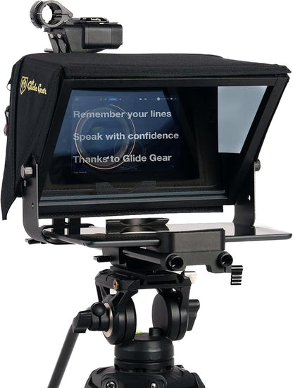 Glide Gear TMP 500 Teleprompter – DSLR, Tablet, Smartphone – 12" Glass, 15mm Rails, Hard Case, No Assembly | Teleprompters - TrueDesk