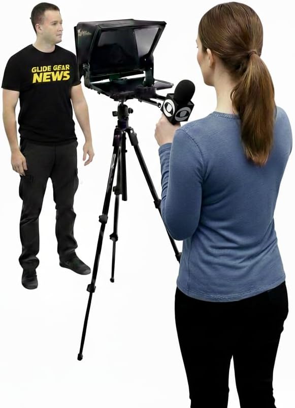Glide Gear TMP 500 Teleprompter – DSLR, Tablet, Smartphone – 12" Glass, 15mm Rails, Hard Case, No Assembly | Teleprompters - TrueDesk