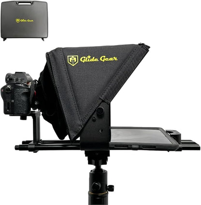 Glide Gear TMP 500 Teleprompter – DSLR, Tablet, Smartphone – 12" Glass, 15mm Rails, Hard Case, No Assembly | Teleprompters - TrueDesk