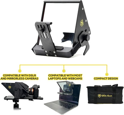 Glide Gear TMP 75 Teleprompter - Laptop, DSLR, Smartphone - Carry Case, No Assembly | Teleprompters - TrueDesk
