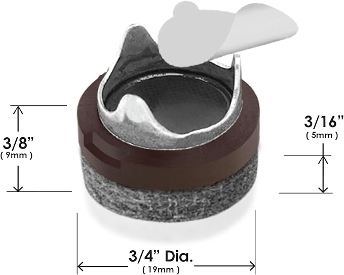 GorillaFelt CB240 Chair Leg Floor Protectors/Felt Glides (Set of 8) Tap On Felt Furniture Pads Guaranteed to Stay On, 3/4 Inch Round Sliders | Furniture Pads - TrueDesk