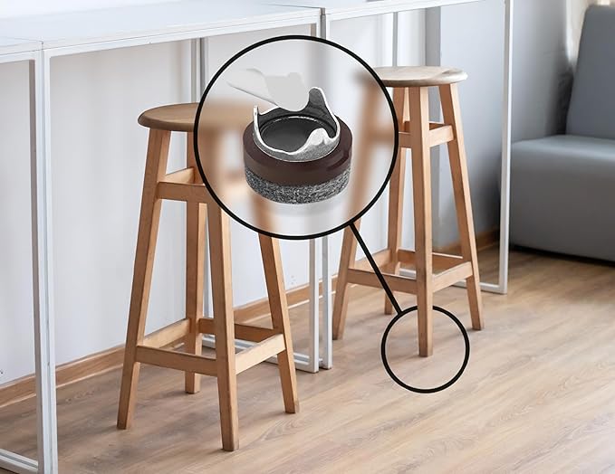 GorillaFelt CB240 Chair Leg Floor Protectors/Felt Glides (Set of 8) Tap On Felt Furniture Pads Guaranteed to Stay On, 3/4 Inch Round Sliders | Furniture Pads - TrueDesk