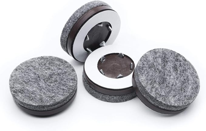GorillaFelt CB270 Furniture Feet Floor Protectors/Felt Glides (Set of 4) Tap On Felt Furniture Pads Guaranteed to Stay On, 1 - 1/2 Inch Round Sliders | Furniture Pads - TrueDesk