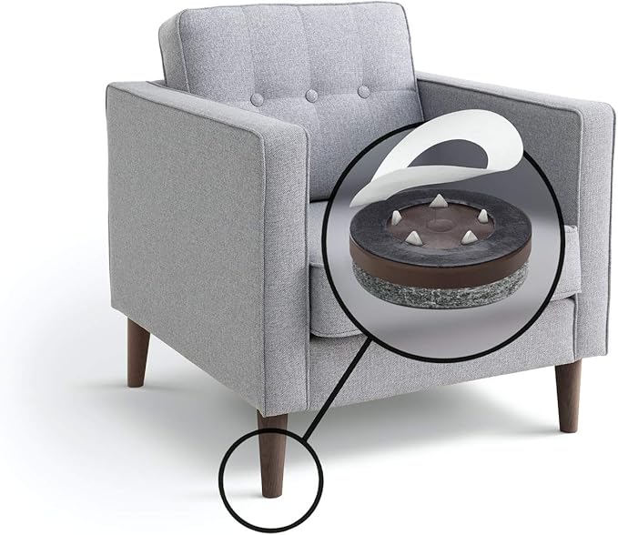 GorillaFelt CB270 Furniture Feet Floor Protectors/Felt Glides (Set of 4) Tap On Felt Furniture Pads Guaranteed to Stay On, 1 - 1/2 Inch Round Sliders | Furniture Pads - TrueDesk